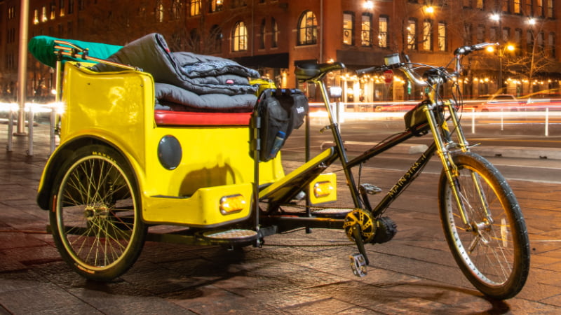 Pedicab on the streets of Denver