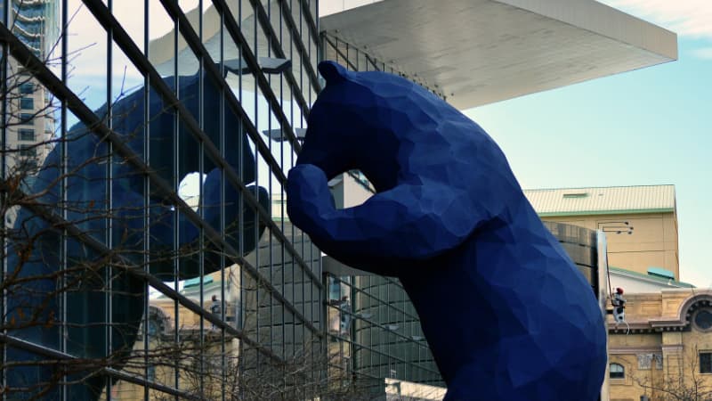 Big Blue Bear in front of the Colorado Convention Center
